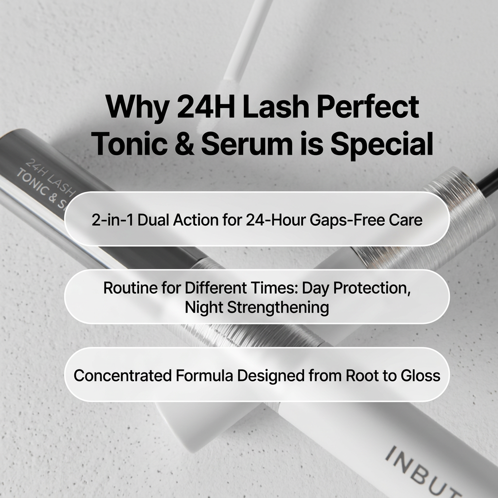 [NEW] Inbutim 2 in 1 Eyelash Strengthening Supplement 24H Lash Perfect Tonic & Serum